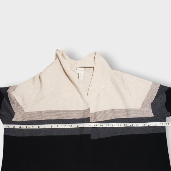 Chico's Zenergy Cotton Cashmere Long Open Cardigan Stripe Colorblock Sz XL (4) - Picture 11 of 14